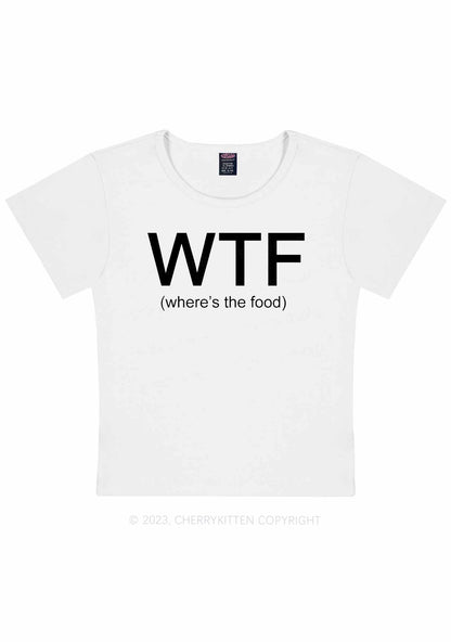 Curvy Where's The Food Y2K Baby Tee Cherrykitten