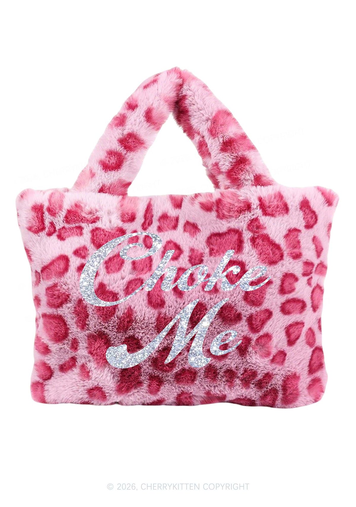 Glitter Choke Me Y2K Plush Leopard Handbag Cherrykitten