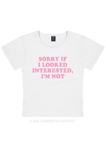 Curvy Sorry If I Looked Y2K Baby Tee Cherrykitten