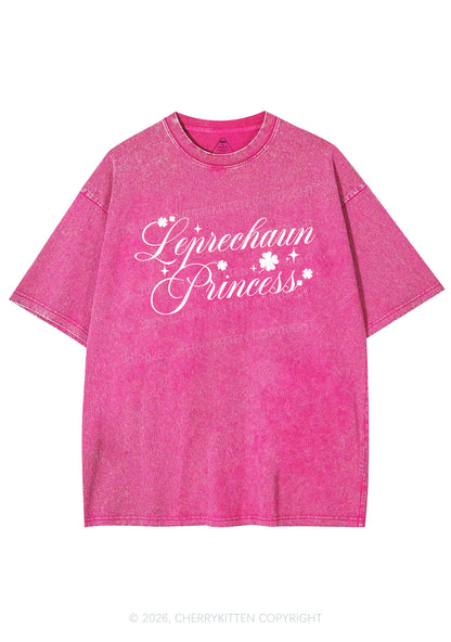 Leprechaun Princess St Patricks Y2K Shirts Washed Tee Cherrykitten