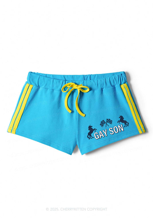 Gay Son Pride Y2K Drawstring Mini Shorts Cherrykitten