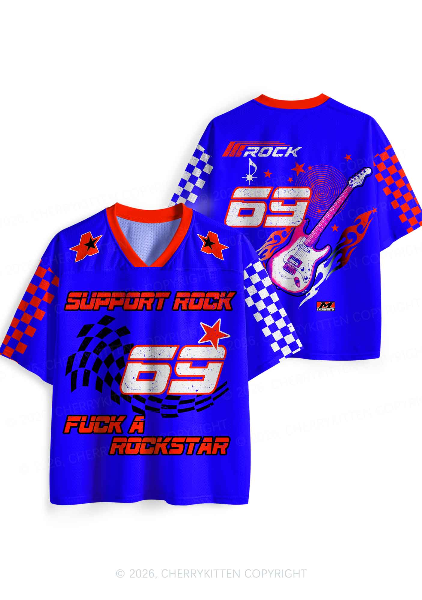 Support Rock Fxxk A Rockstar Y2K Sport Jersey Shirts Cherrykitten