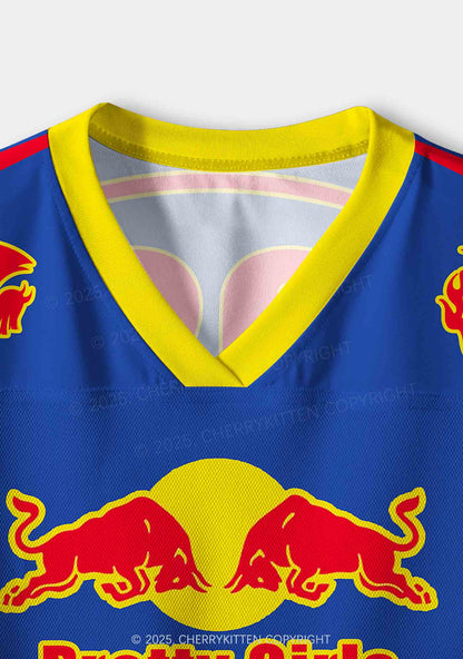 Custom Pretty Girls Drink Redbull Y2K Crop Sport Jersey Shirts Cherrykitten