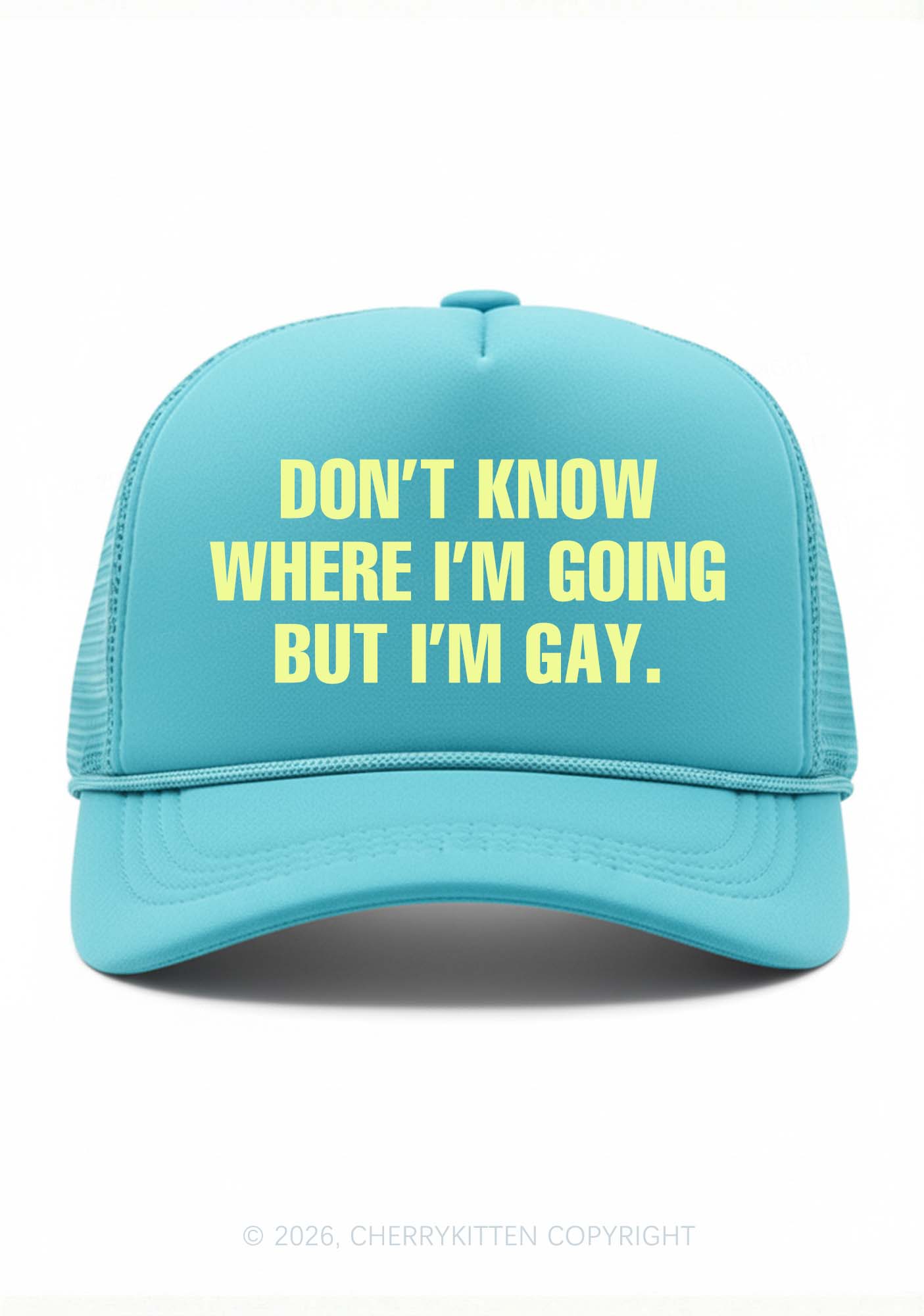 But Im Gay Pride Y2K Trucker Hat Cherrykitten