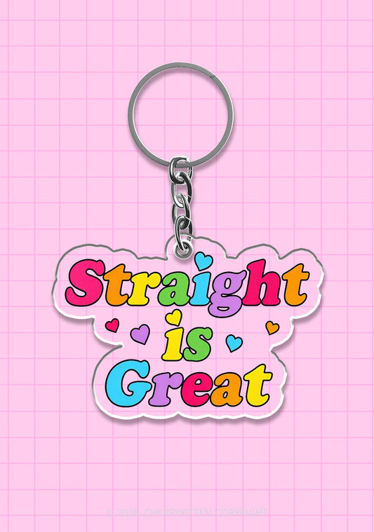 Straight Is Great Pride 1Pc Y2K Keychain Cherrykitten