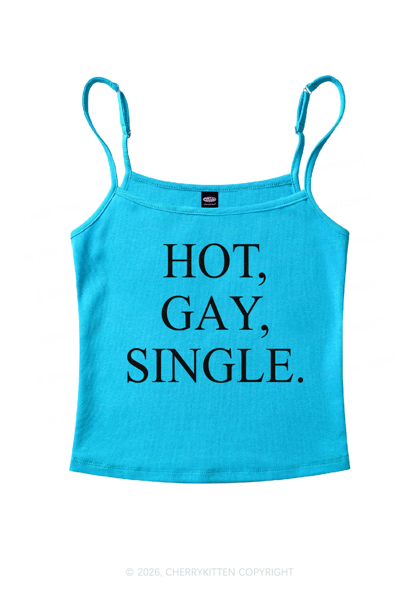 Hot Gay Single Pride Y2K Spaghetti Strap Cami Cherrykitten