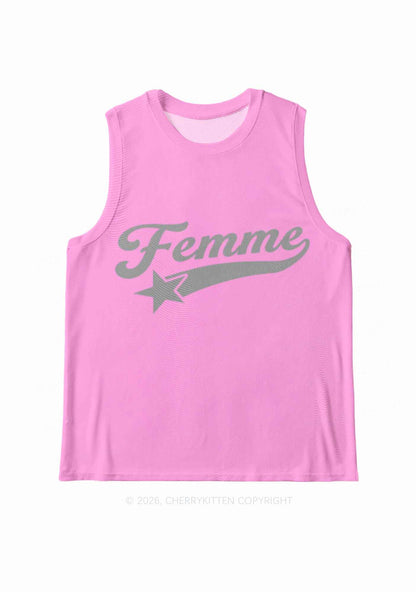 Grey Femme Pride Y2K Mesh Muscle Tank Cherrykitten