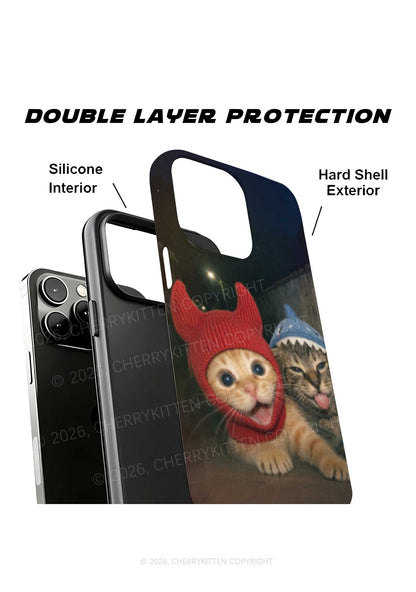 Halloween Devil Shark Hat Cat Y2K Phone Case Cherrykitten