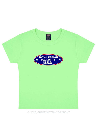 Lesbian Made In USA Y2K Baby Tee Cherrykitten