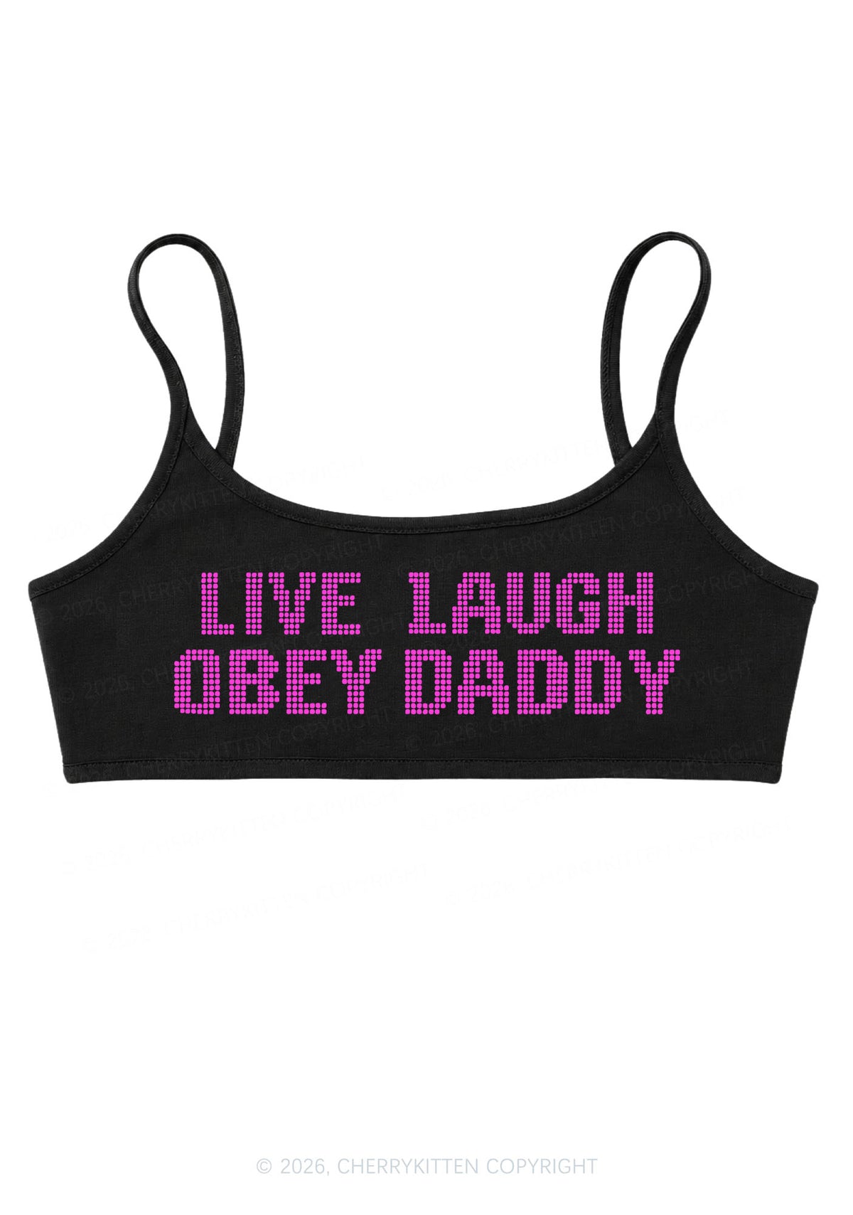 Live Laugh Obey Daddy Y2K Super Crop Cami Cherrykitten