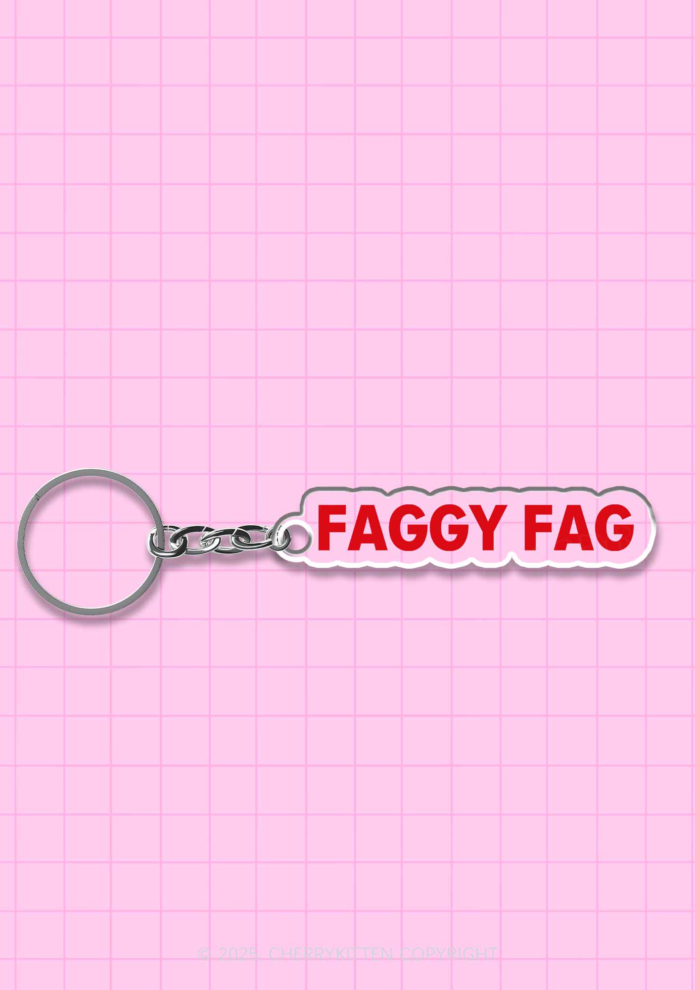 Faggy Fag Pride 1Pc Y2K Keychain Cherrykitten