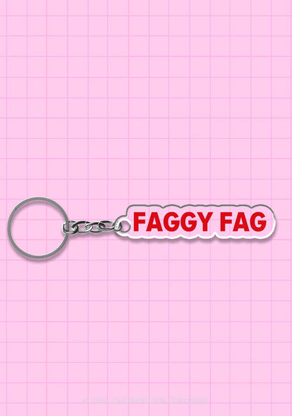 Faggy Fag Pride 1Pc Y2K Keychain Cherrykitten