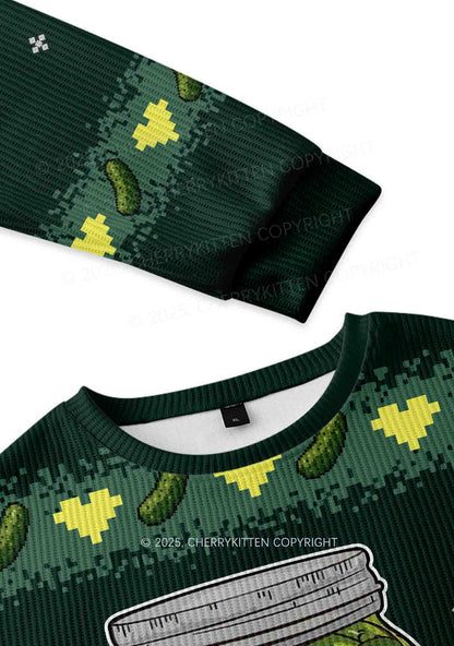 Pickle Slxt Y2K Christmas Knit Sweatshirt Cherrykitten