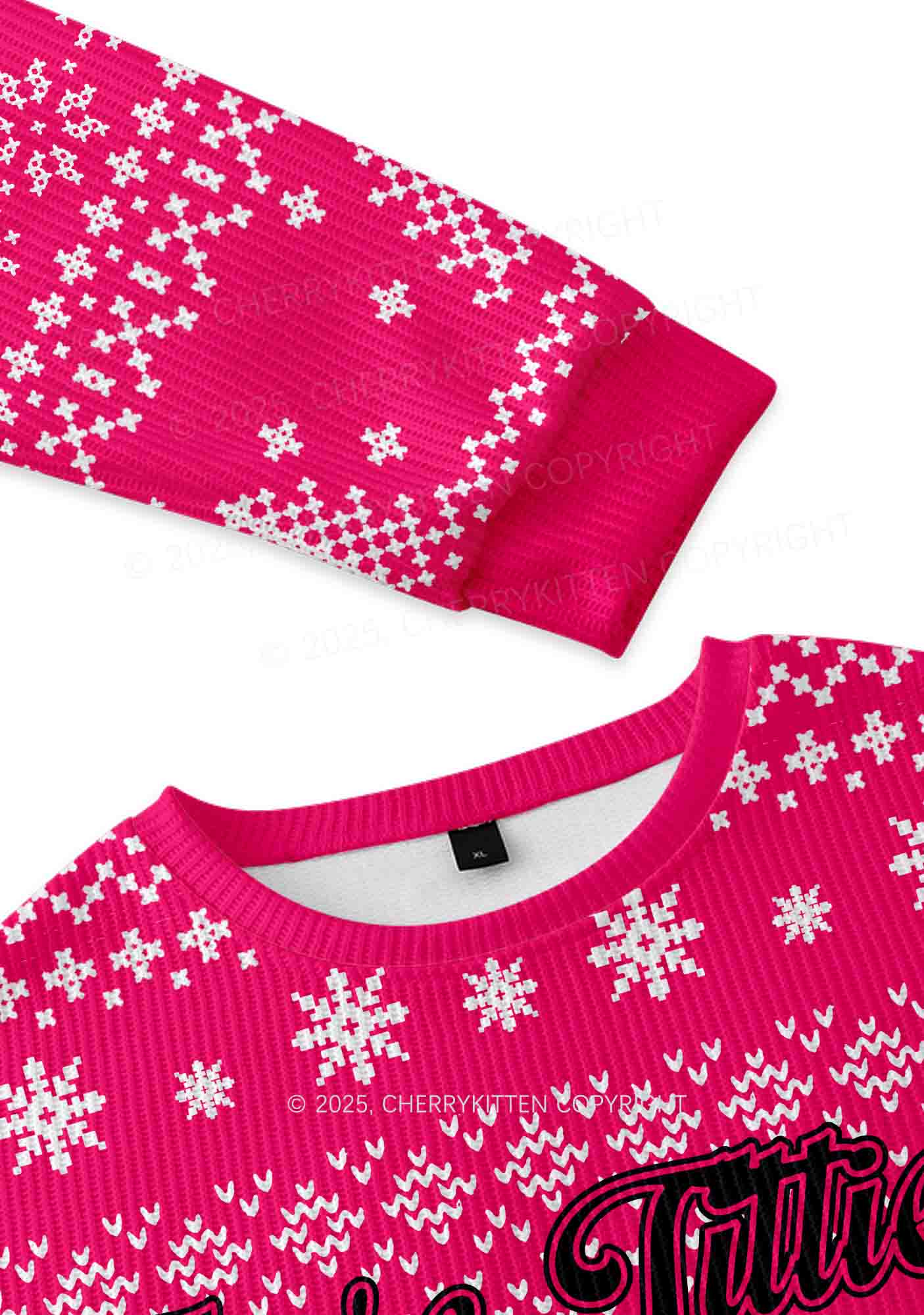 Txtties Nonbinary Too Y2K Christmas Knit Sweatshirt Cherrykitten