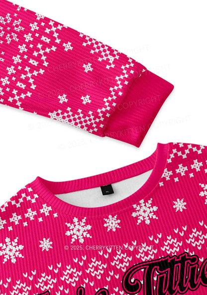 Txtties Nonbinary Too Y2K Christmas Knit Sweatshirt Cherrykitten