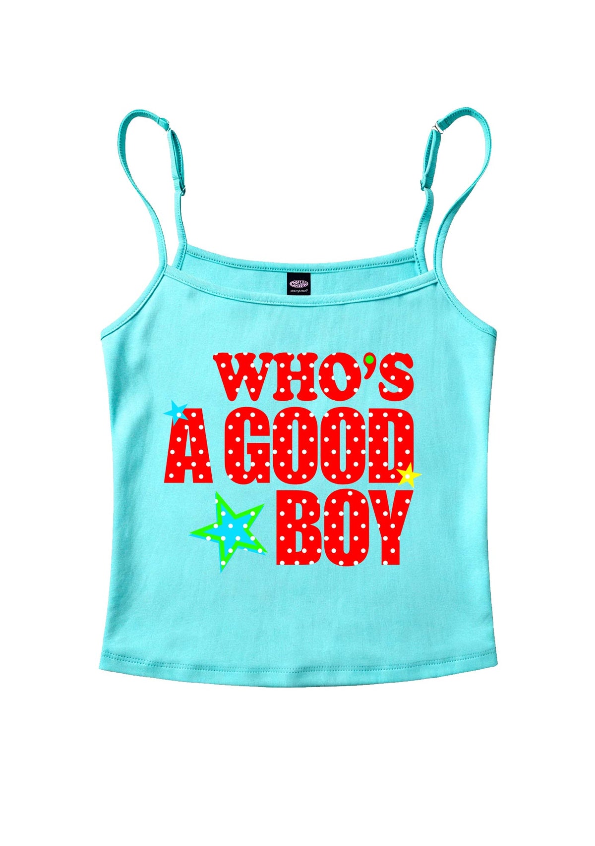 Whos A Good Boy Polka Dots Y2K Spaghetti Strap Cami Cherrykitten