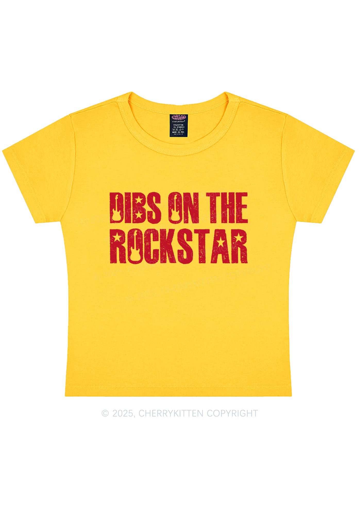 Dibs On The Rockstar Y2K Baby Tee Cherrykitten