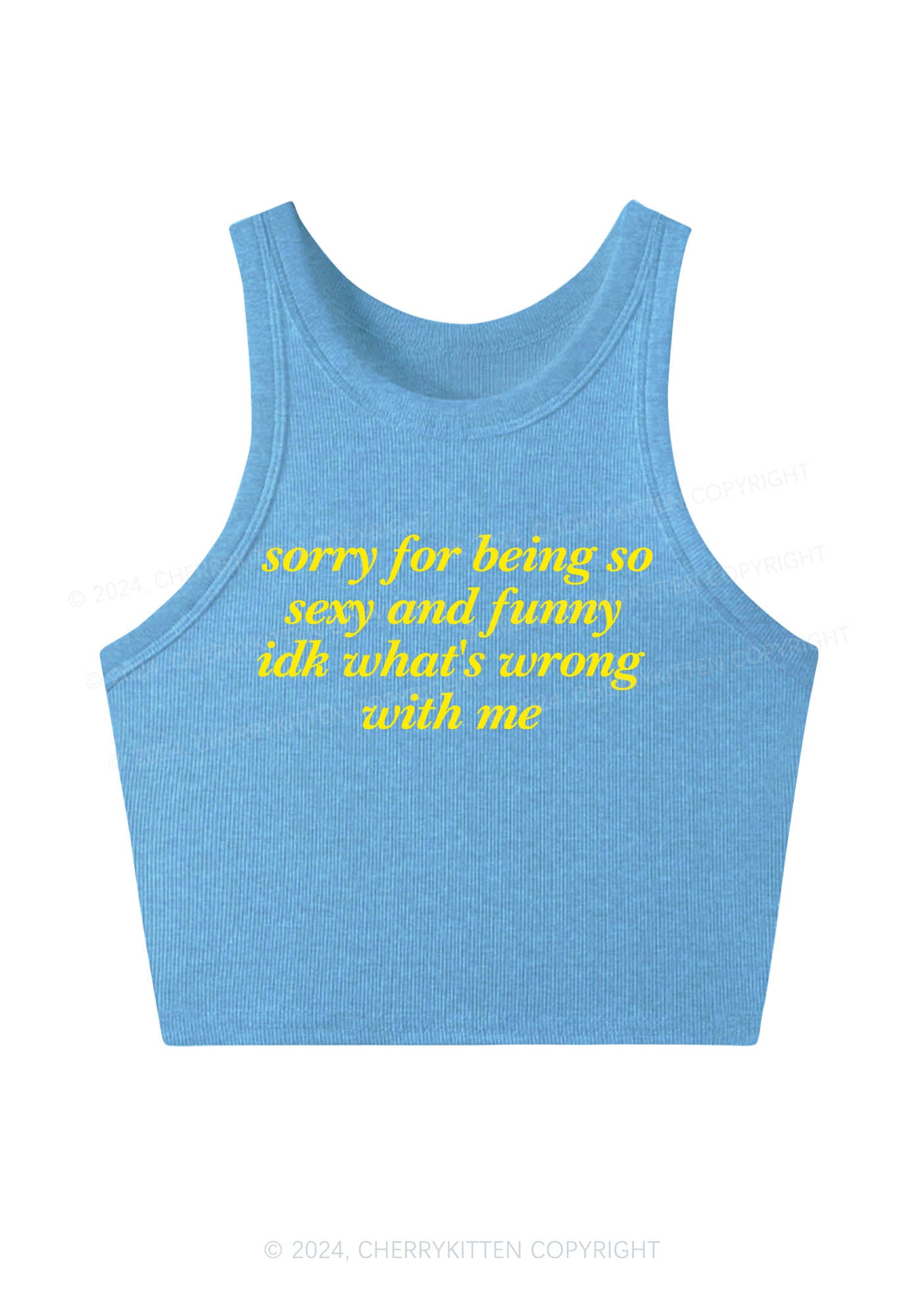 Sorry For Being So Funny Y2K Crop Tank Top Cherrykitten