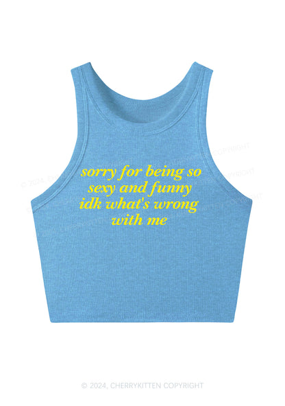 Sorry For Being So Funny Y2K Crop Tank Top Cherrykitten