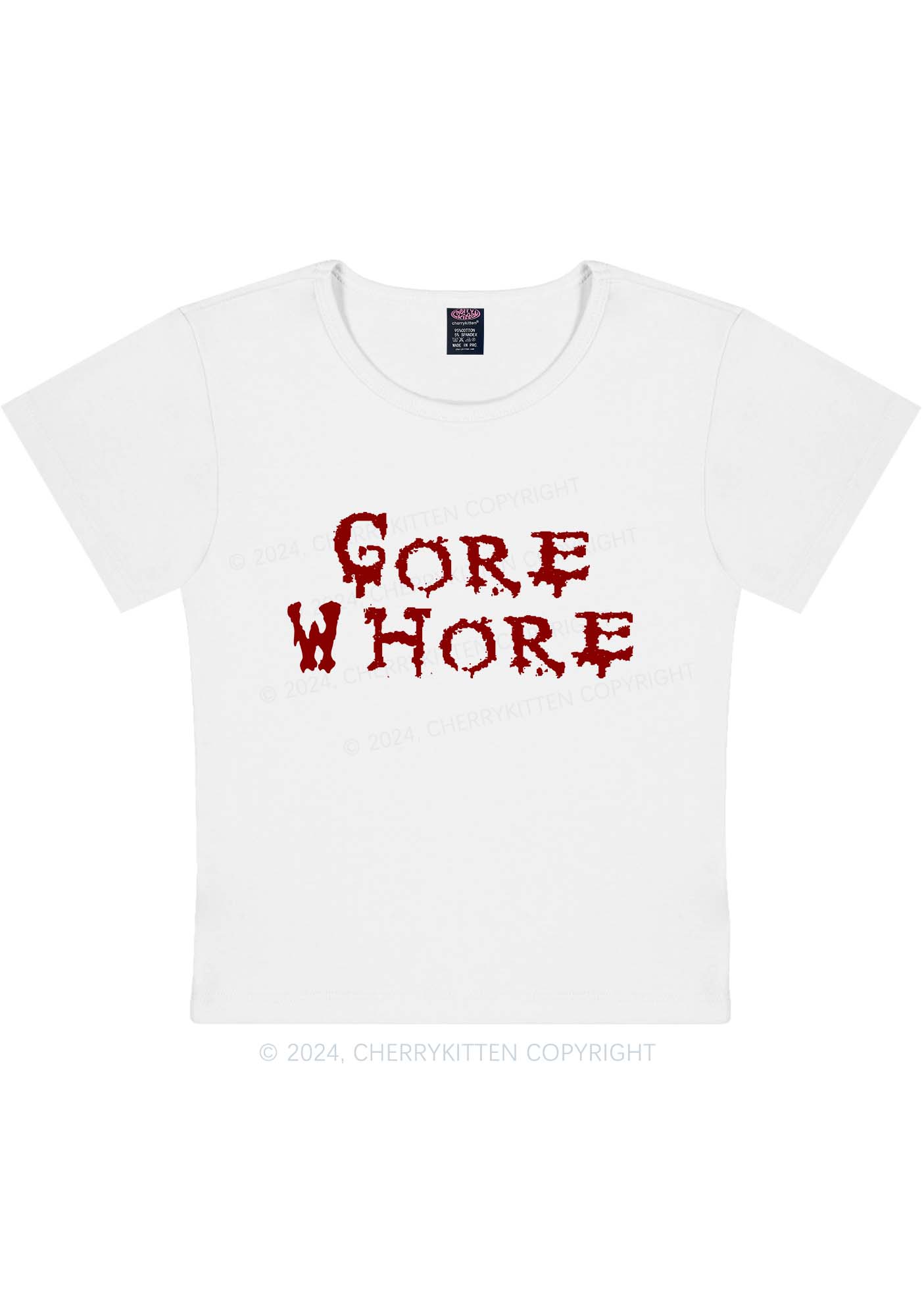 Curvy Gore Hore Y2K Baby Tee Cherrykitten