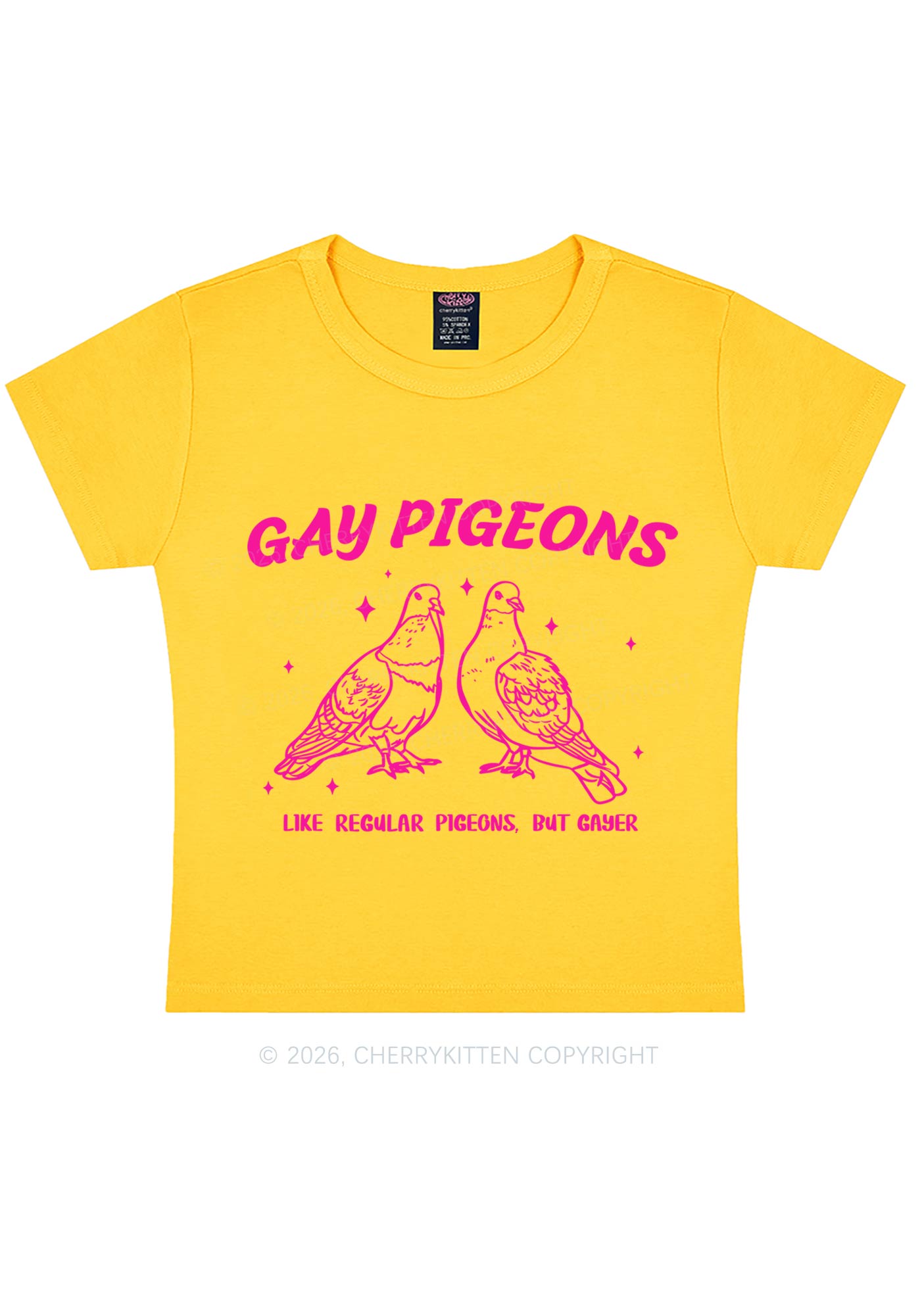 Gay Pigeons Pride Y2K Baby Tee Cherrykitten