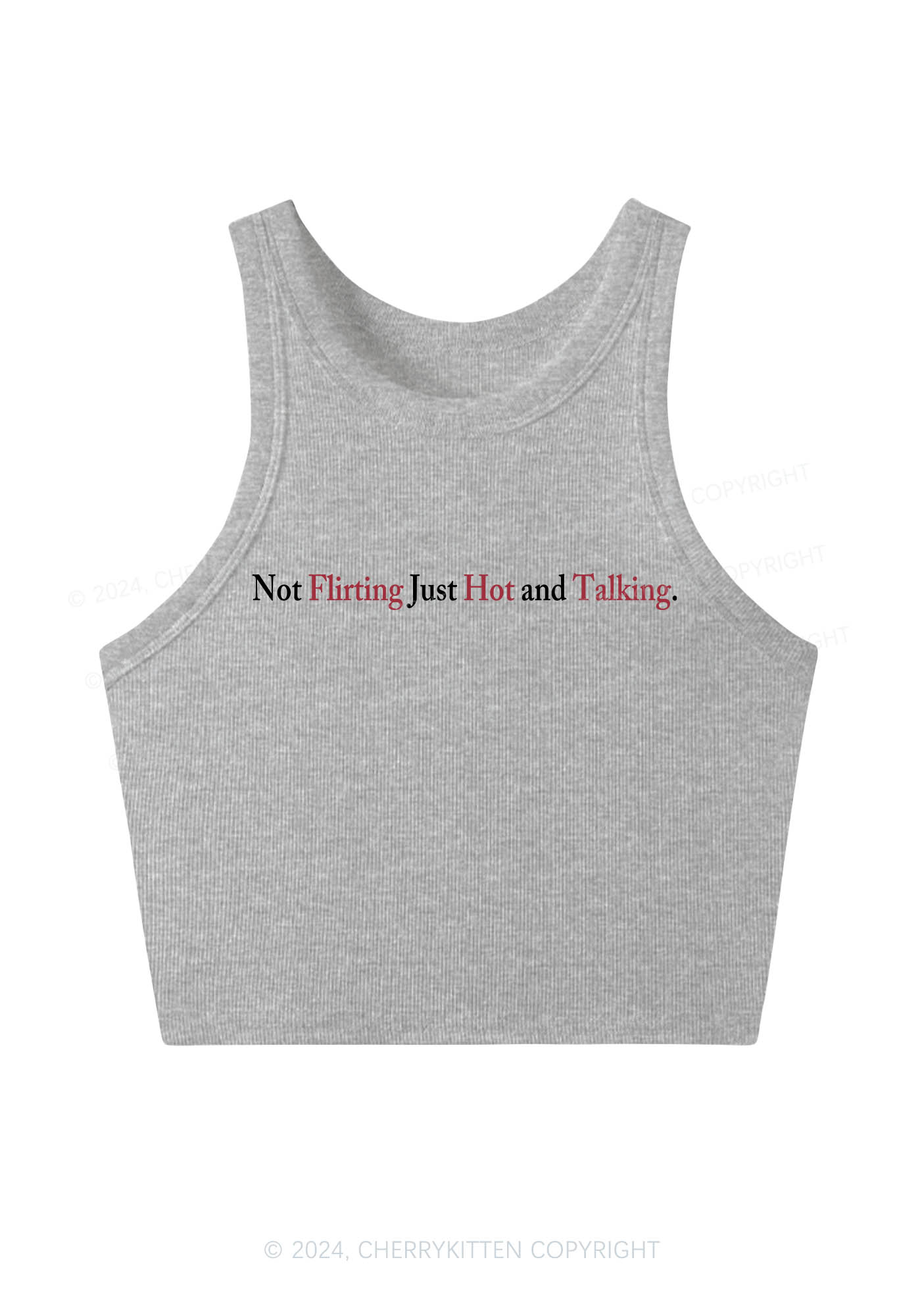 Just Hot And Talking Y2K Crop Tank Top Cherrykitten