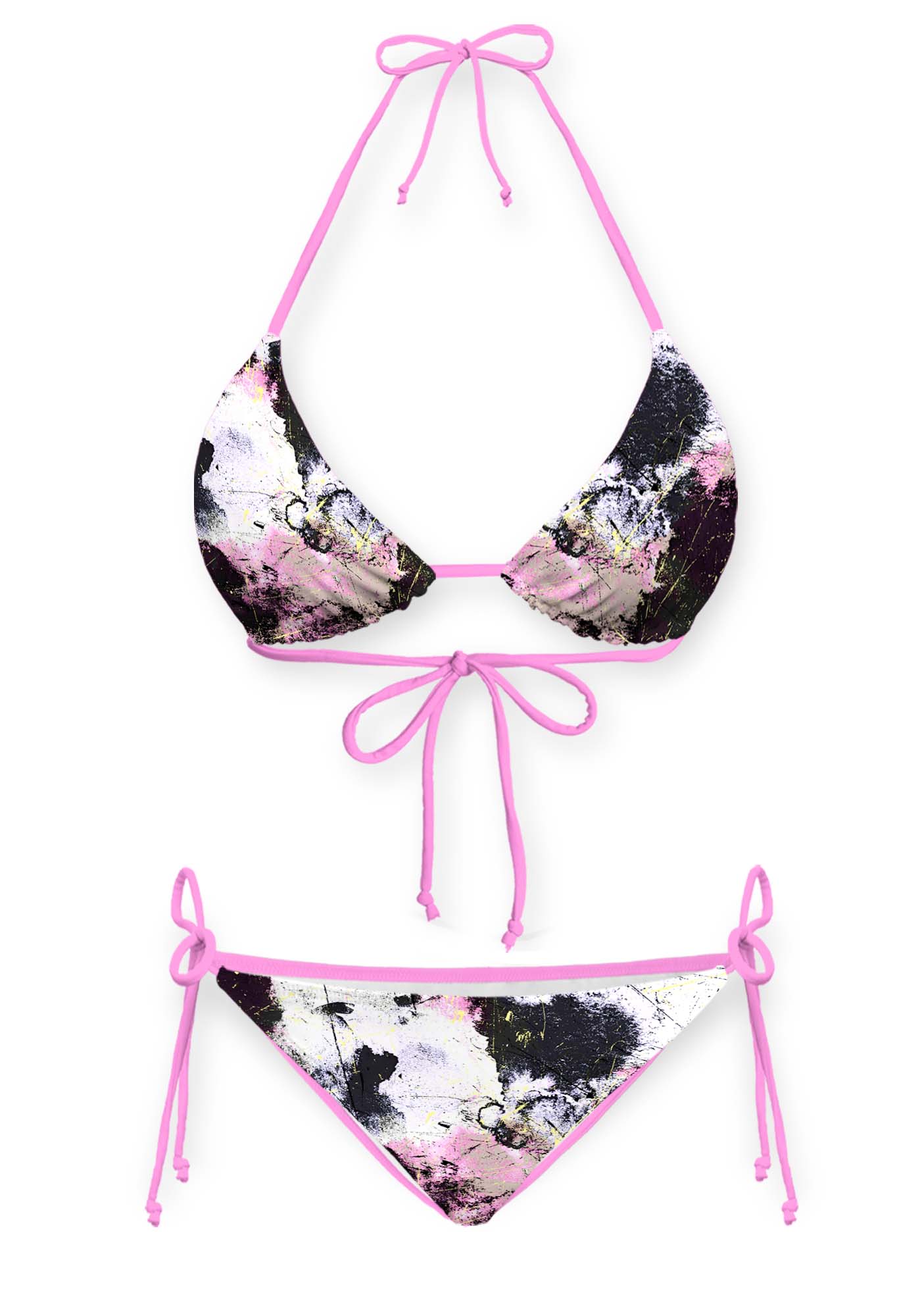 Ink Graffiti Y2K Print Bikini Set Cherrykitten