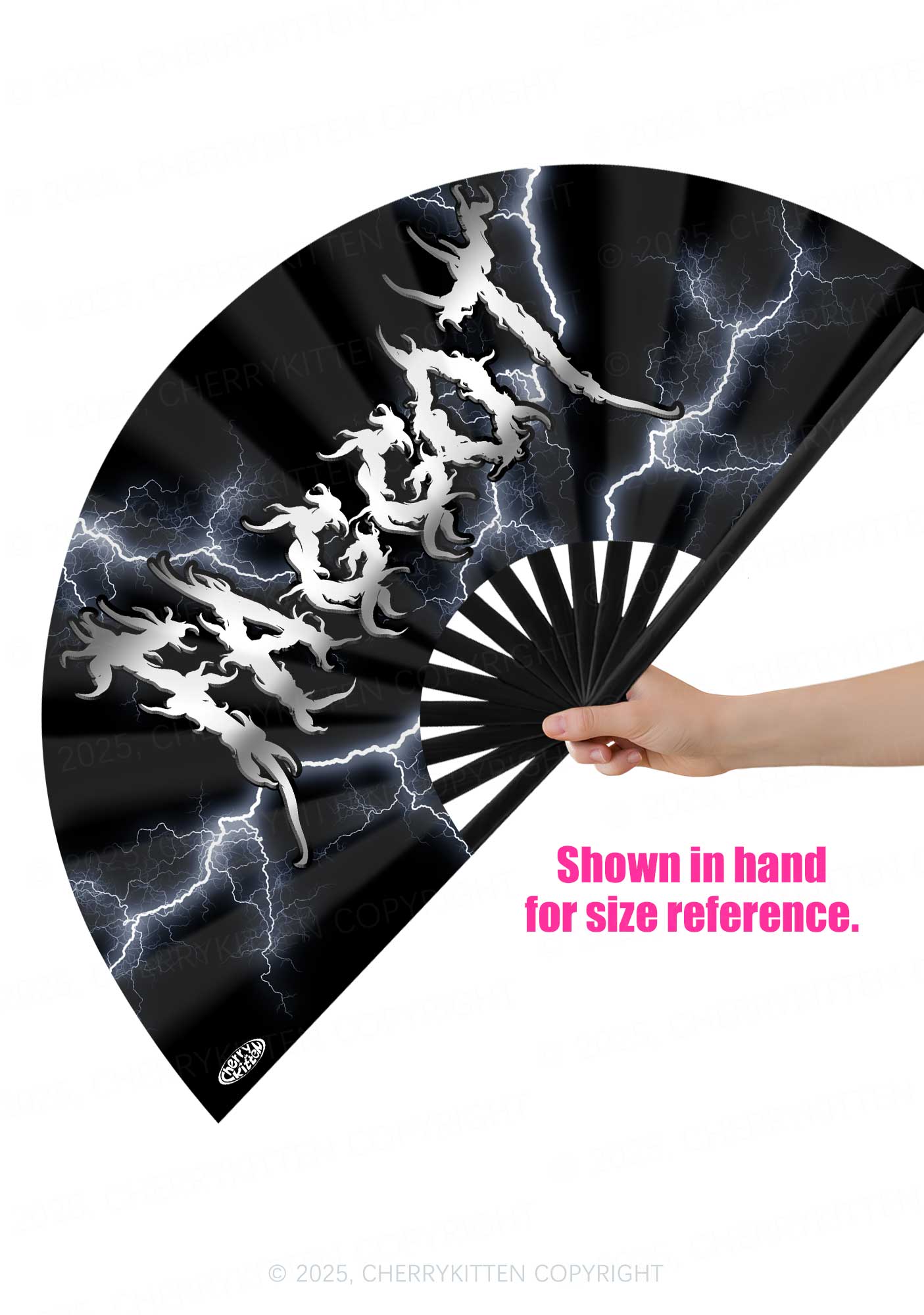 Faggot Lightning Pride Y2K Rave Hand Fan Cherrykitten