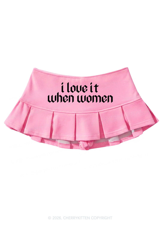 I Love It When Women Pride Y2K Mini Pleated Skirts Cherrykitten