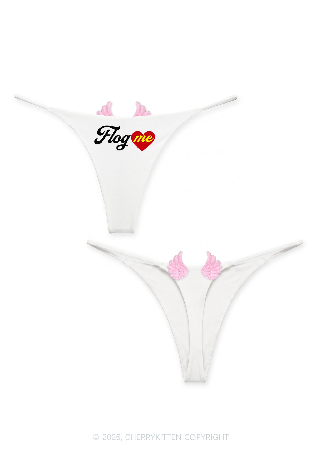 Flag Me Y2K Goth Angel Wings Bikini String Thong Cherrykitten