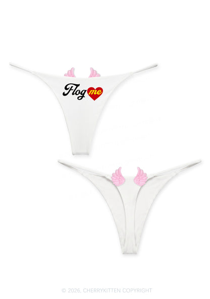 Flag Me Y2K Goth Angel Wings Bikini String Thong Cherrykitten