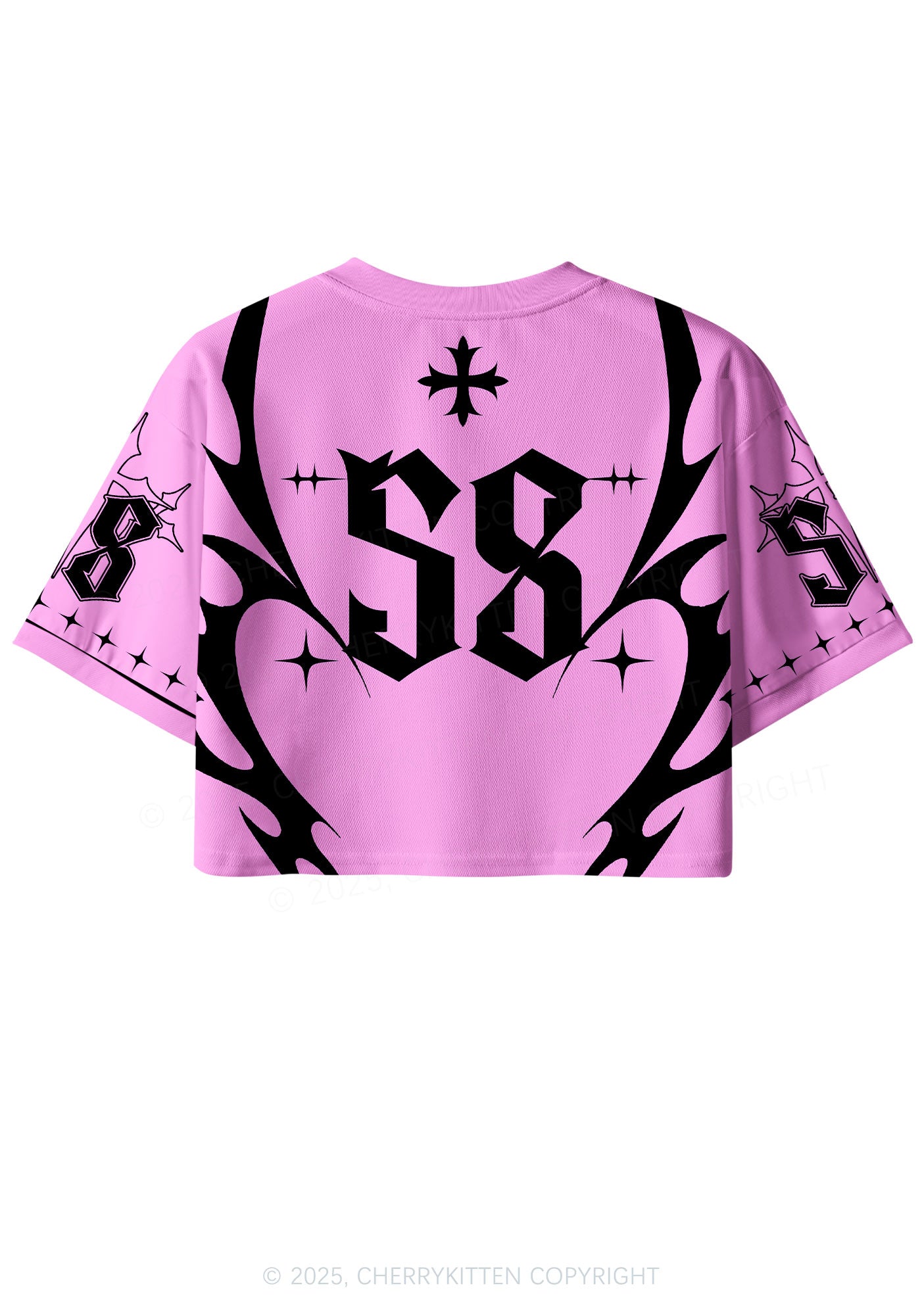 Custom Pink Flame Cxxt Y2K Crop Sport Jersey Shirts Cherrykitten