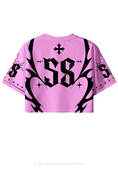 Custom Pink Flame Cxxt Y2K Crop Sport Jersey Shirts Cherrykitten