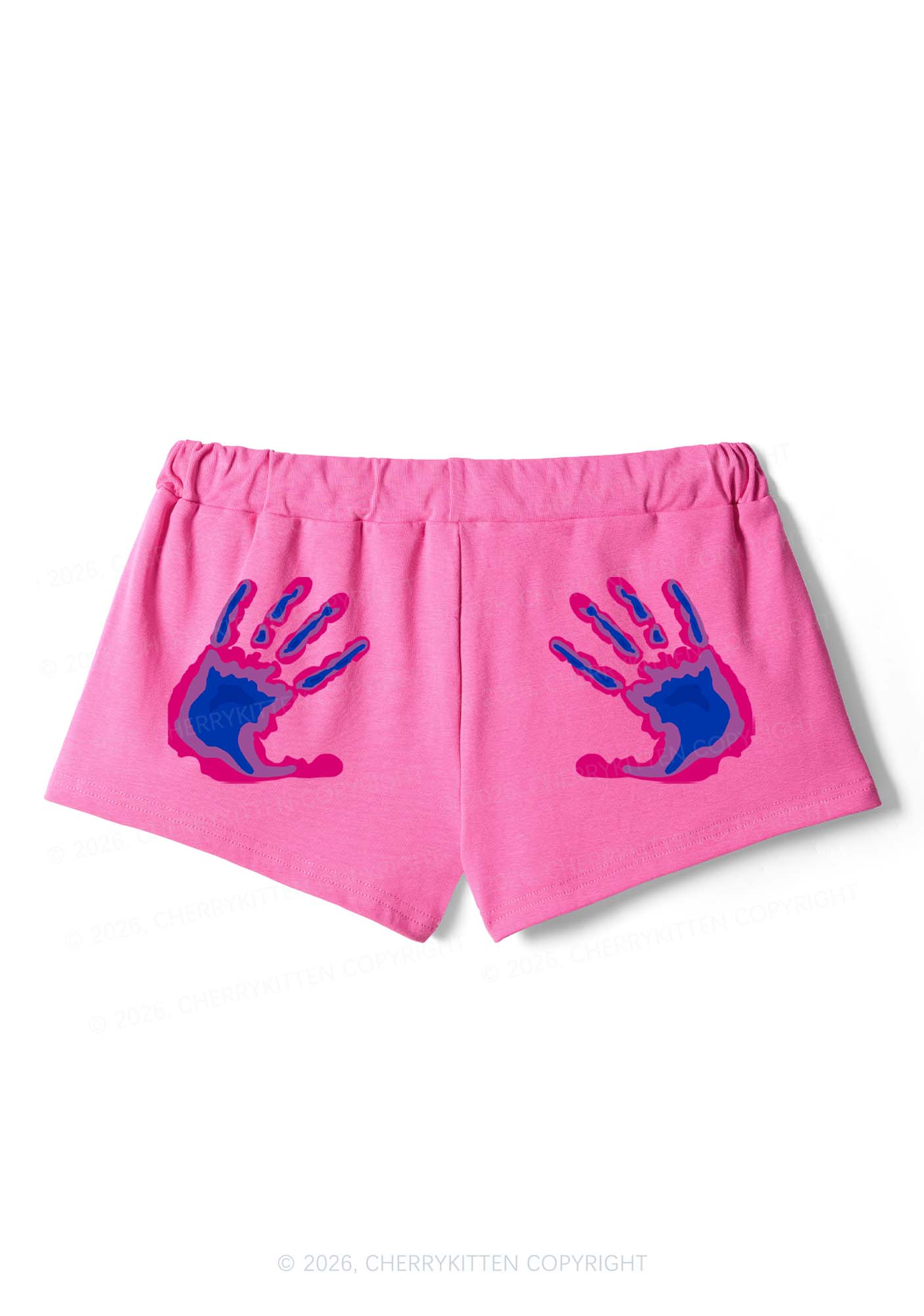 Bisexual Thermal Hands Pride Y2K Drawstring Mini Shorts Cherrykitten