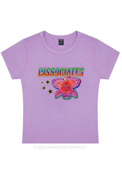 Curvy Dissociates Flower Y2K Baby Tee Cherrykitten