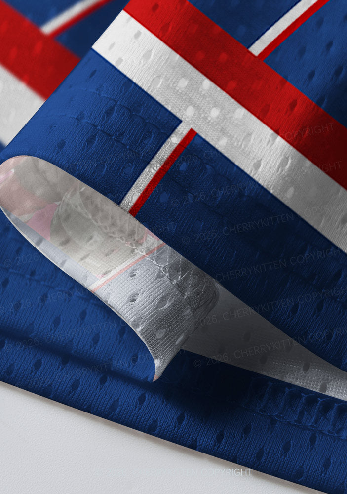 Retro Blue Kissing HR Y2K Sport Jersey Shirts Cherrykitten