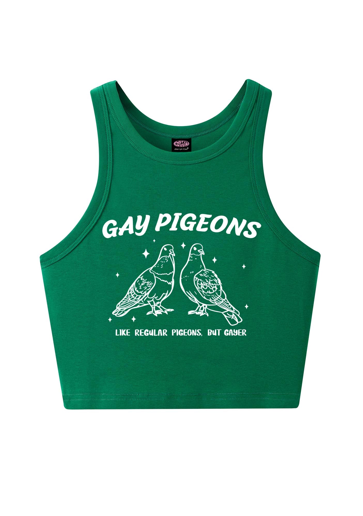 Gay Pigeons Pride Y2K Crop Tank Top Cherrykitten