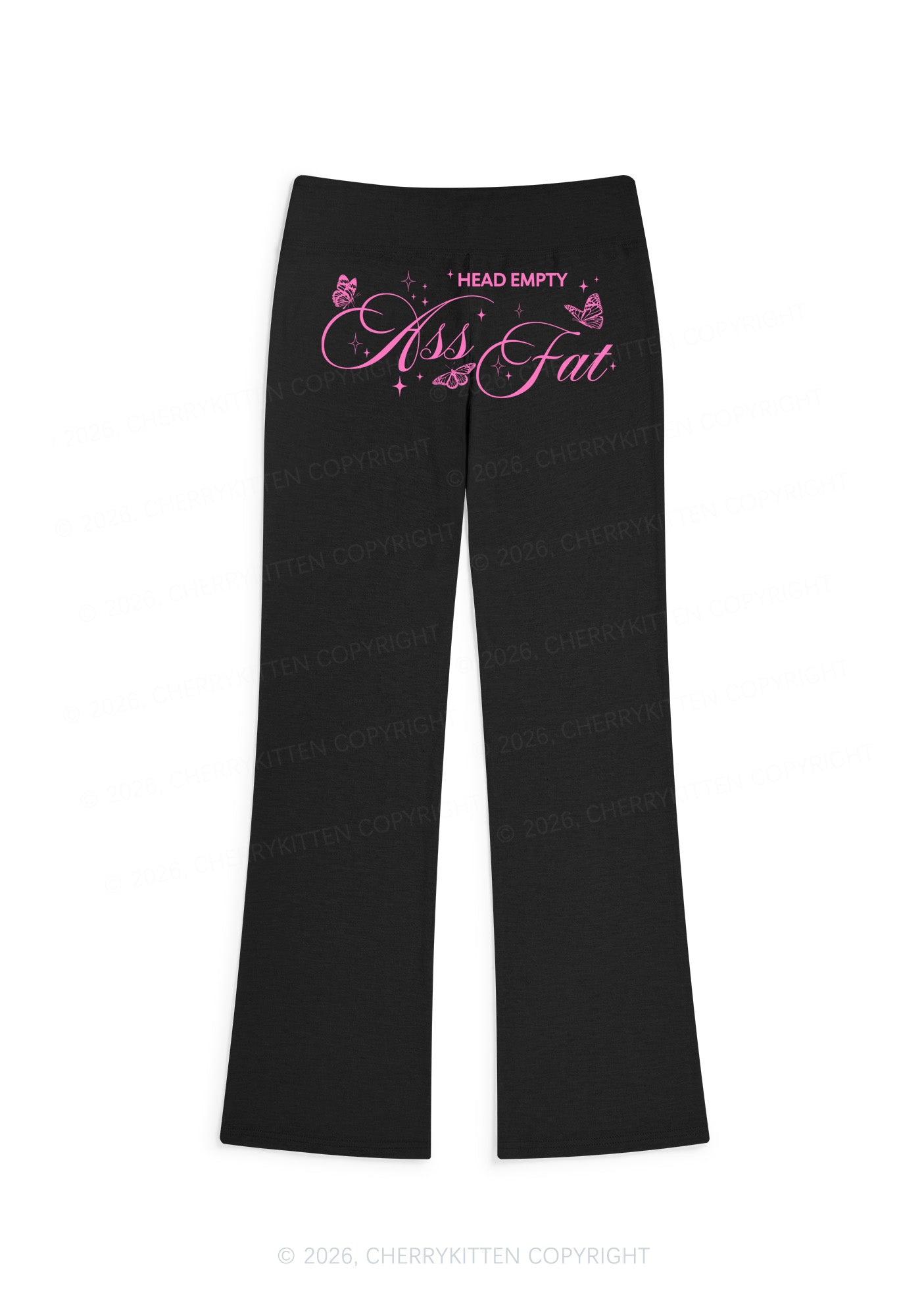 Head Empty Axx Fat Y2K Low Rise Drawstring Flare Pants Cherrykitten