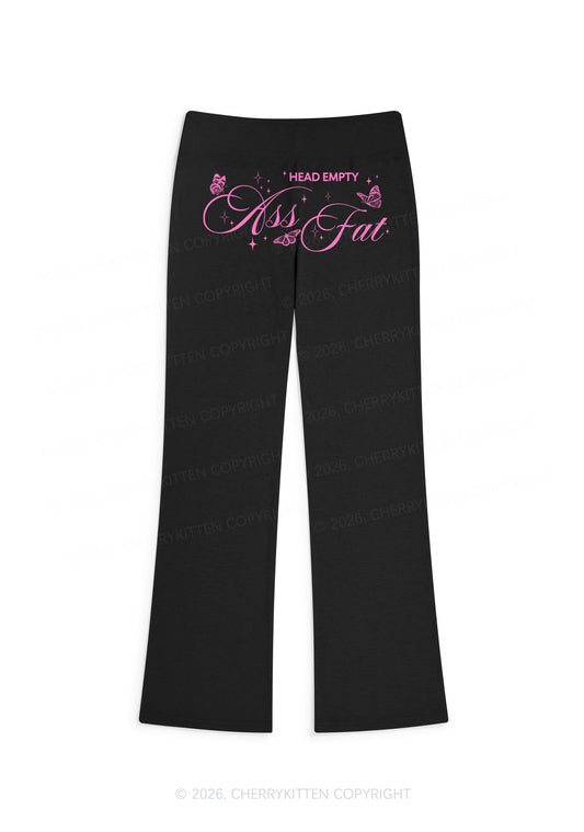 Head Empty Axx Fat Y2K Low Rise Drawstring Flare Pants Cherrykitten