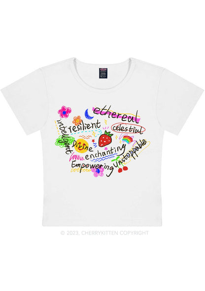 Curvy Girl Empowering Y2K Baby Tee Cherrykitten