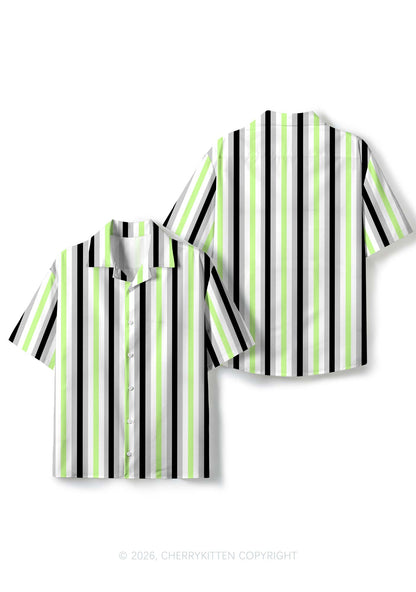 Agender Flag Pride Y2K Print Hawaiian Shirt Cherrykitten