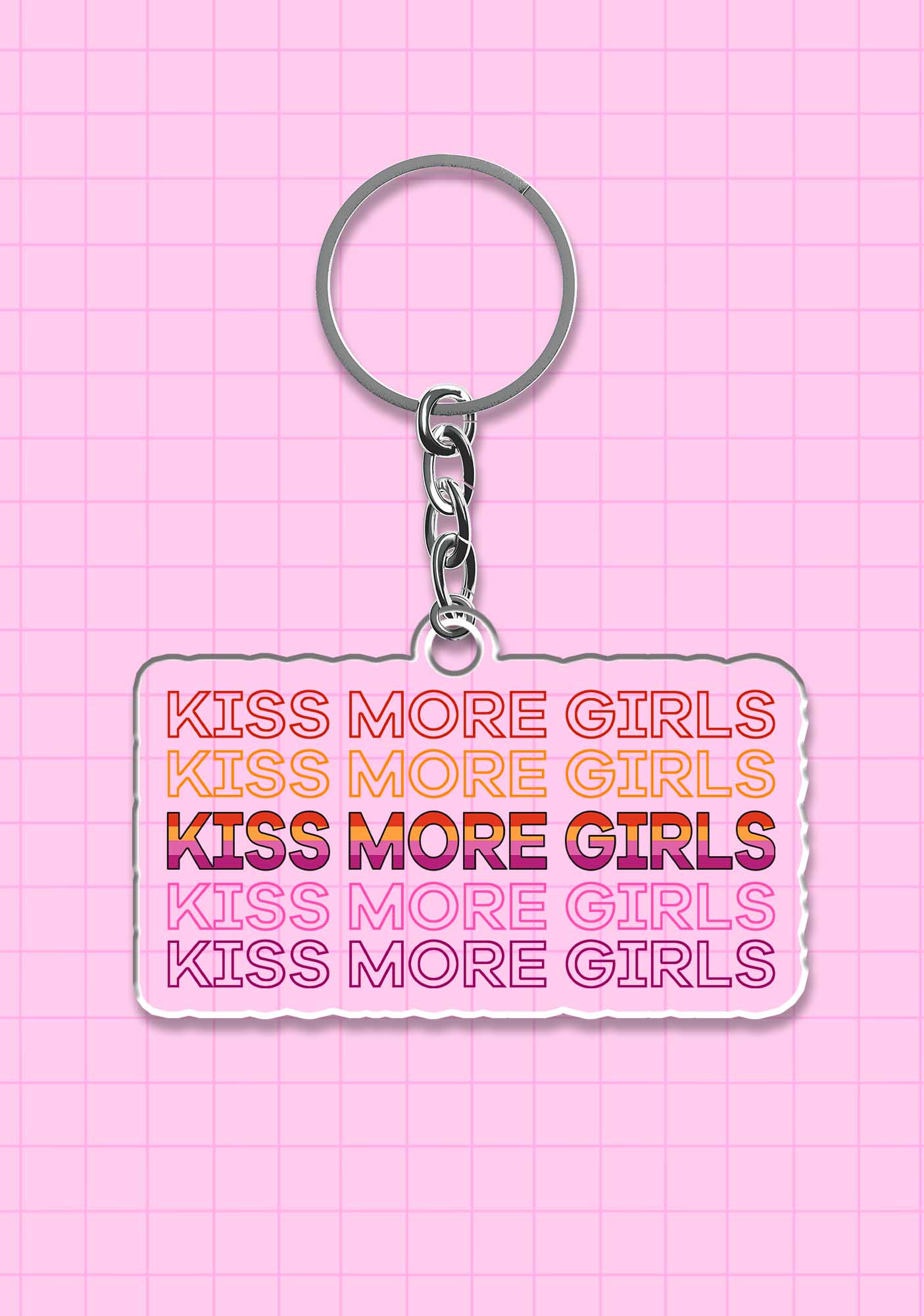 Kiss More Girls 1Pc Y2K Keychain Cherrykitten