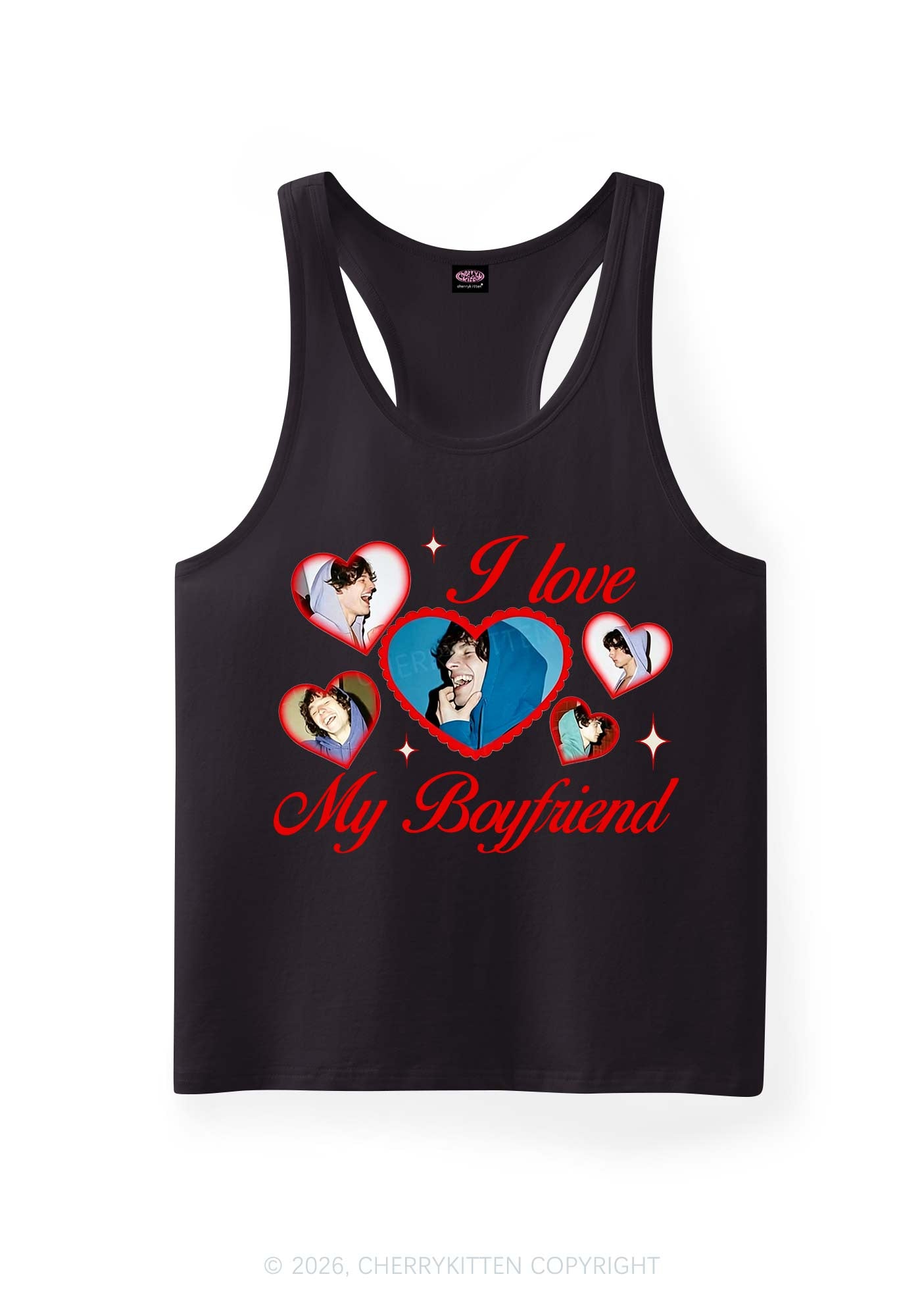 Custom Boyfriend Photos Y2K Men Racerback Tank Top Cherrykitten
