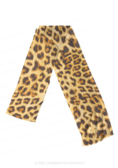 Brown Leopard Y2K Mesh Slip Dress Cherrykitten