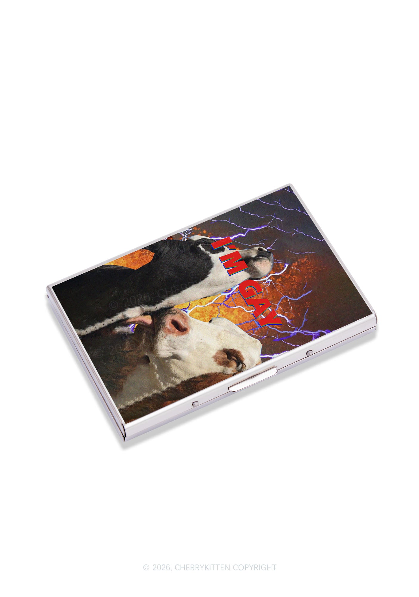 Im Gay Cow Pride Y2K Mirror Cigarette Case Cherrykitten