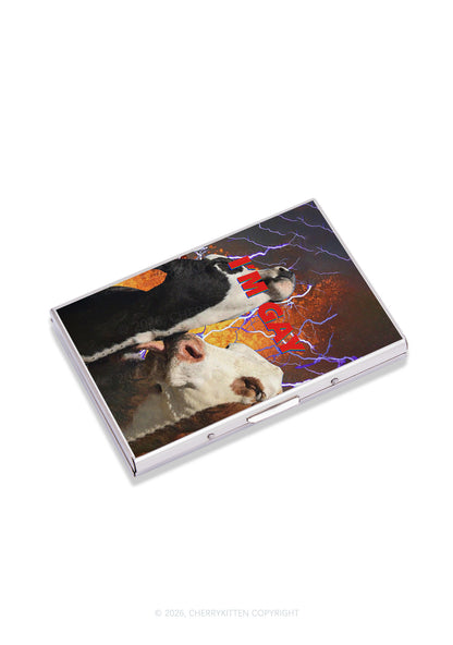 Im Gay Cow Pride Y2K Mirror Cigarette Case Cherrykitten