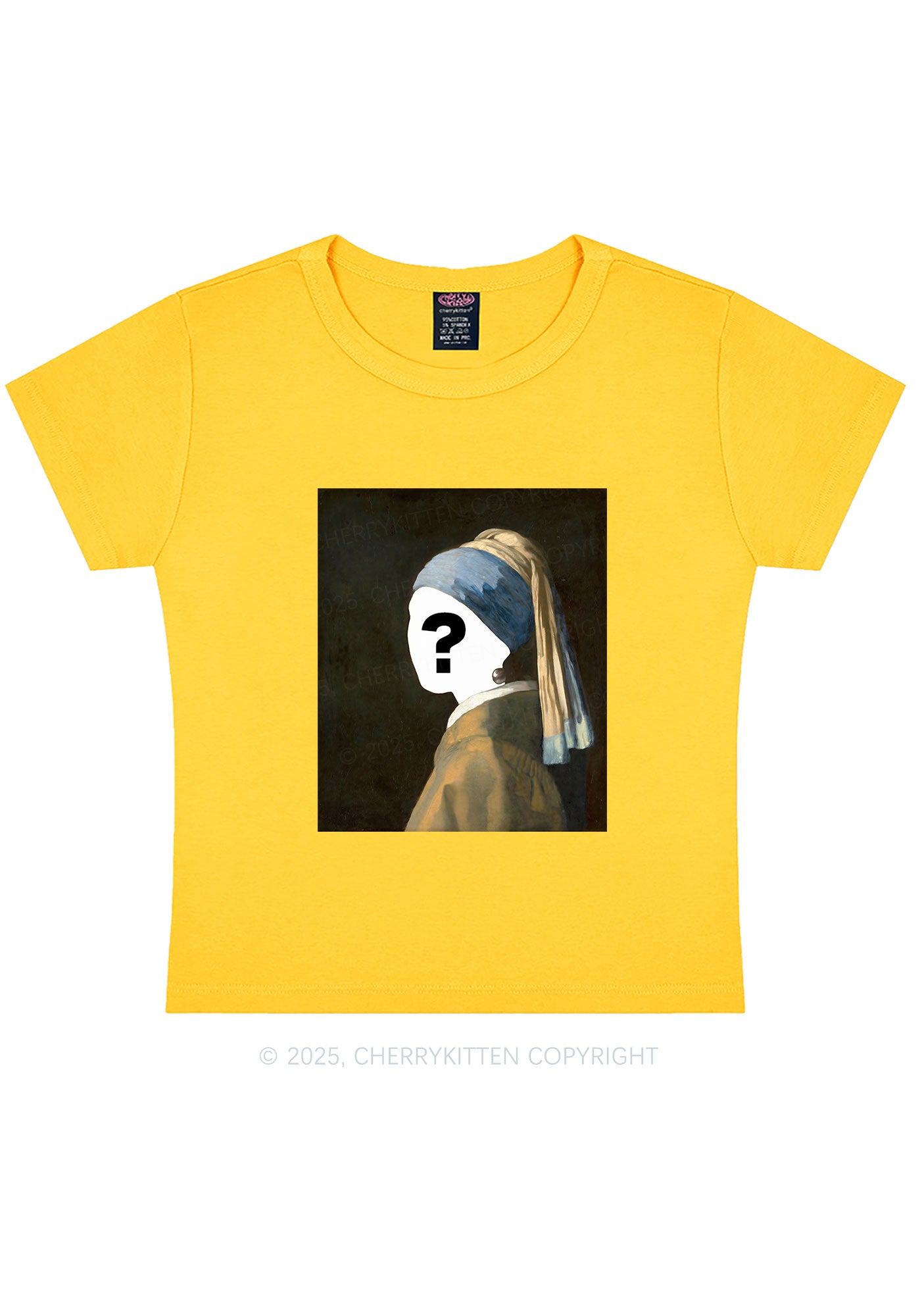 Custom Pearl Portrait Y2K Baby Tee Cherrykitten