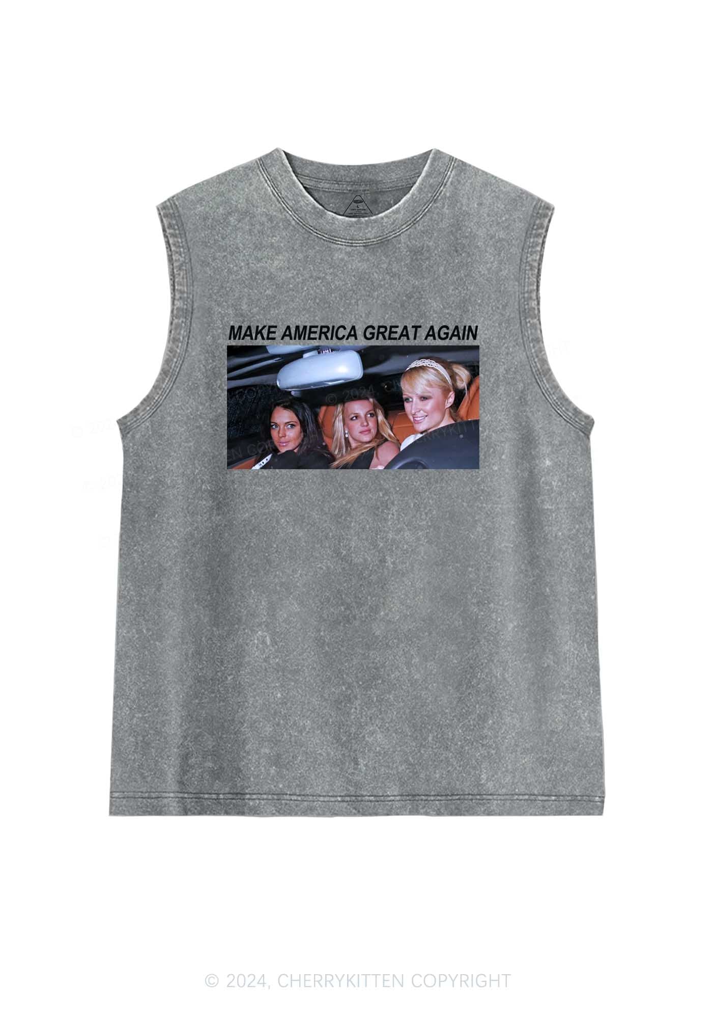 Make America Great Again Y2K Washed Tank Cherrykitten