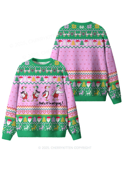 Im Not Going Goose Y2K Christmas Knit Sweatshirt Cherrykitten