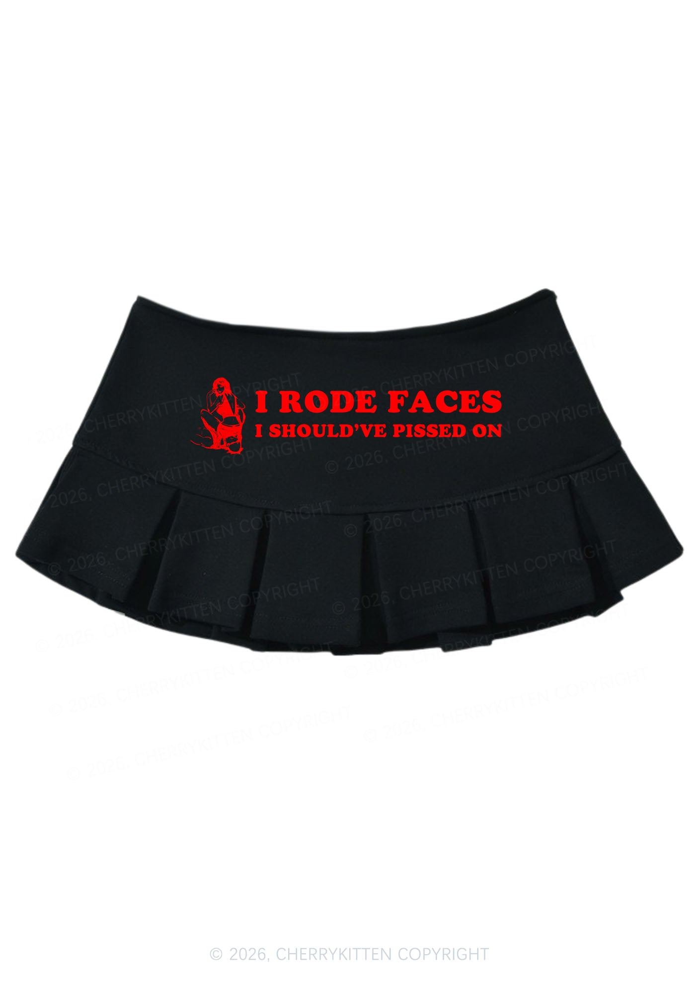 I Rode Faces Y2K Mini Pleated Skirts Cherrykitten